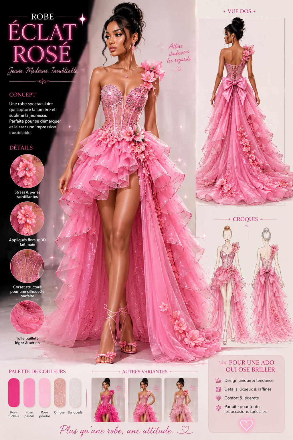 Croquis de robe pour soirée filles — Rachi shop