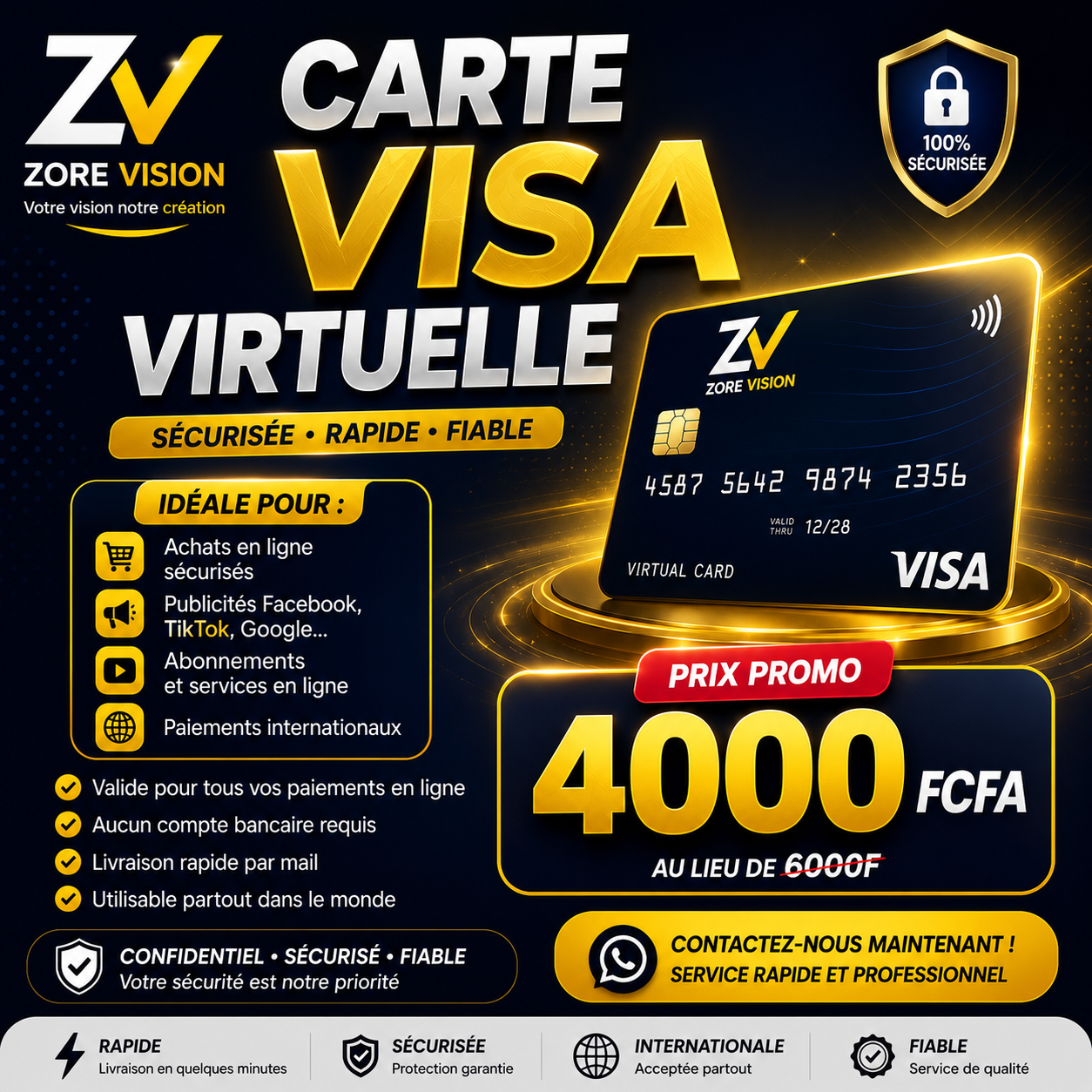 Carte Visa virtuelle — Zore market