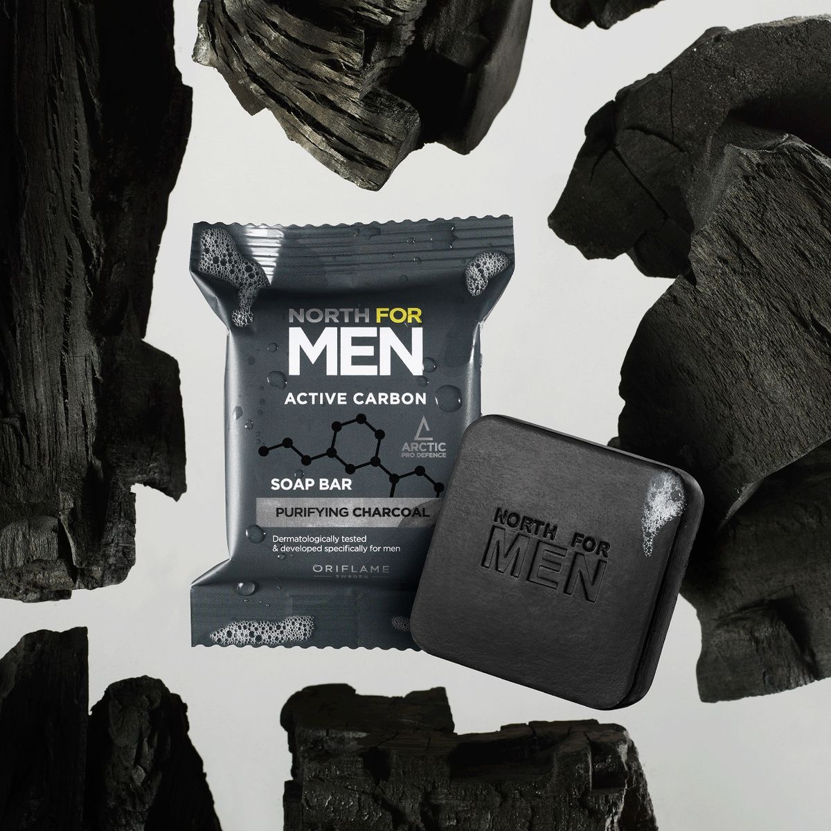 North For Men Active Carbon – Savon Solide au Charbon Purifiant — Amina cosmétique